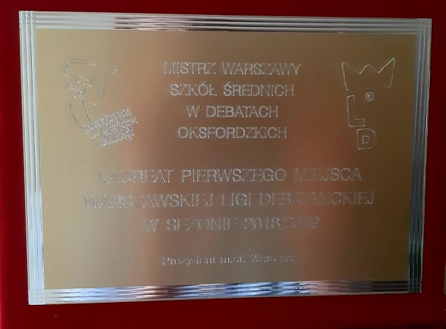 Staszic Mistrzem Warszawy w debatach oksfordzkich