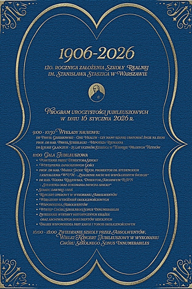 plakat gala jubileuszowa 16.01.2026 r. - program