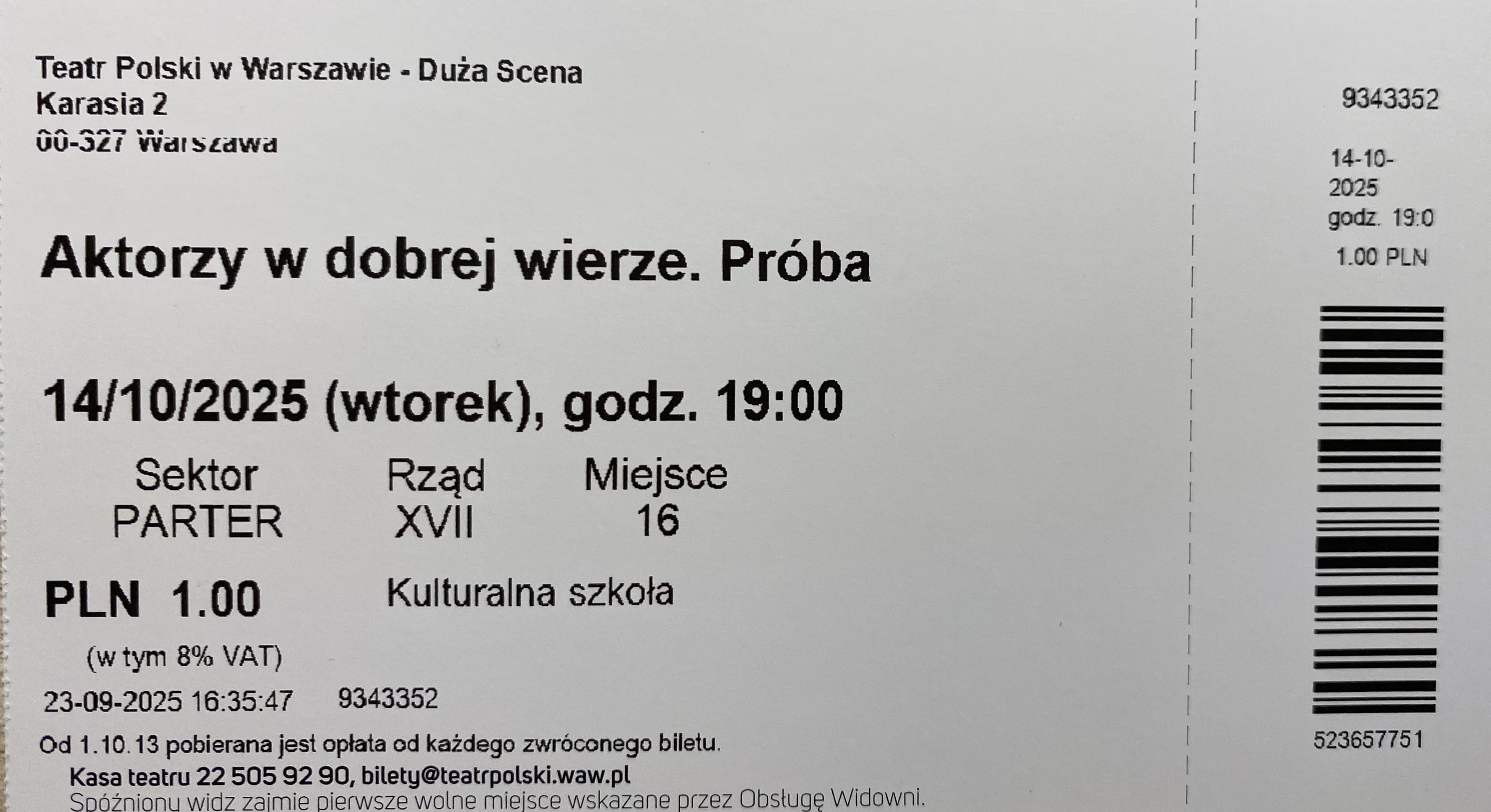 Spektakl: Aktorzy...